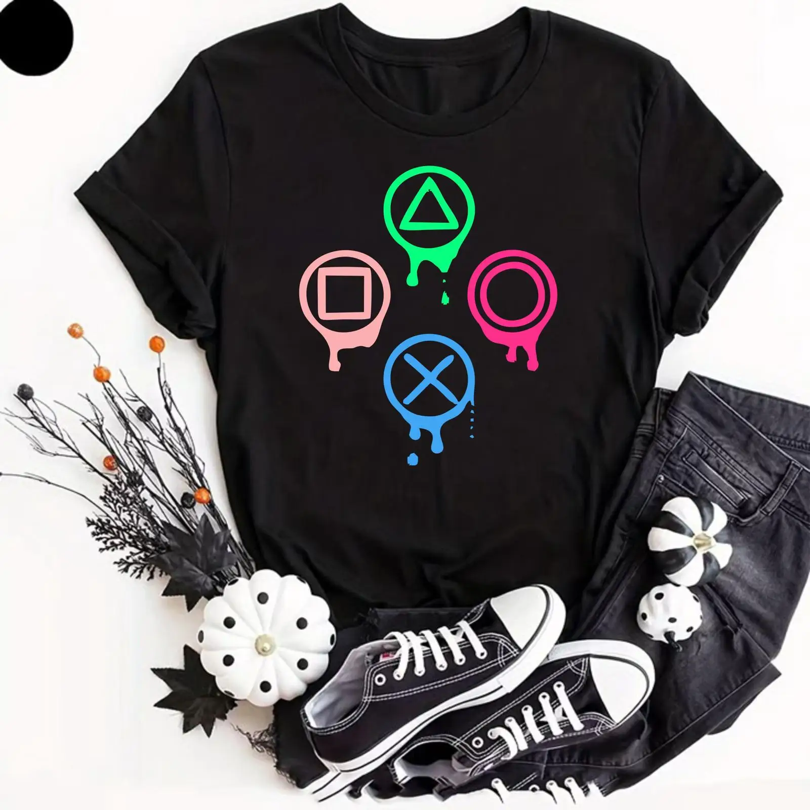 Retro Gaming Icons - Camiseta con iconos de controladores de