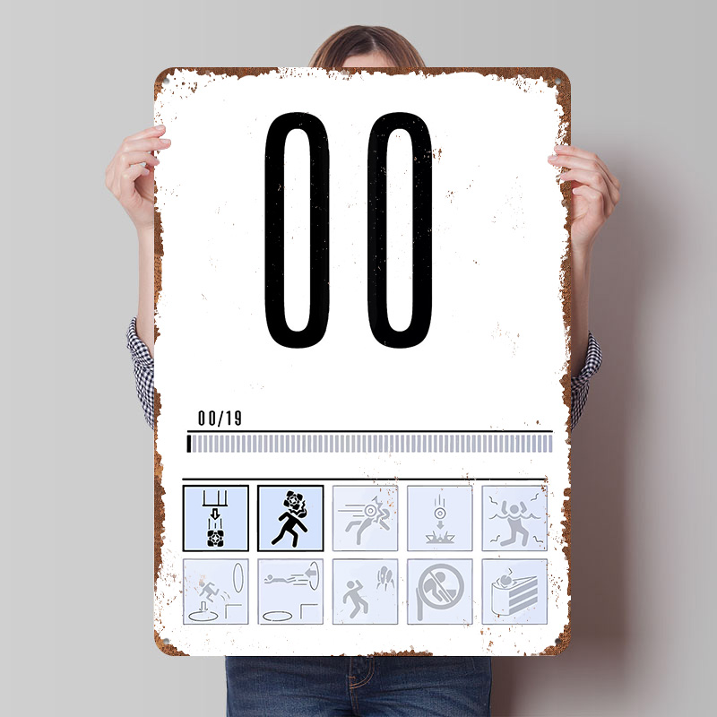 Retro Gaming Icons - Póster Metálico Personalizado con Iconos del