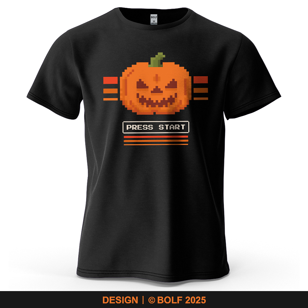 Retro Gaming Event - Camiseta con estampado de calabaza de