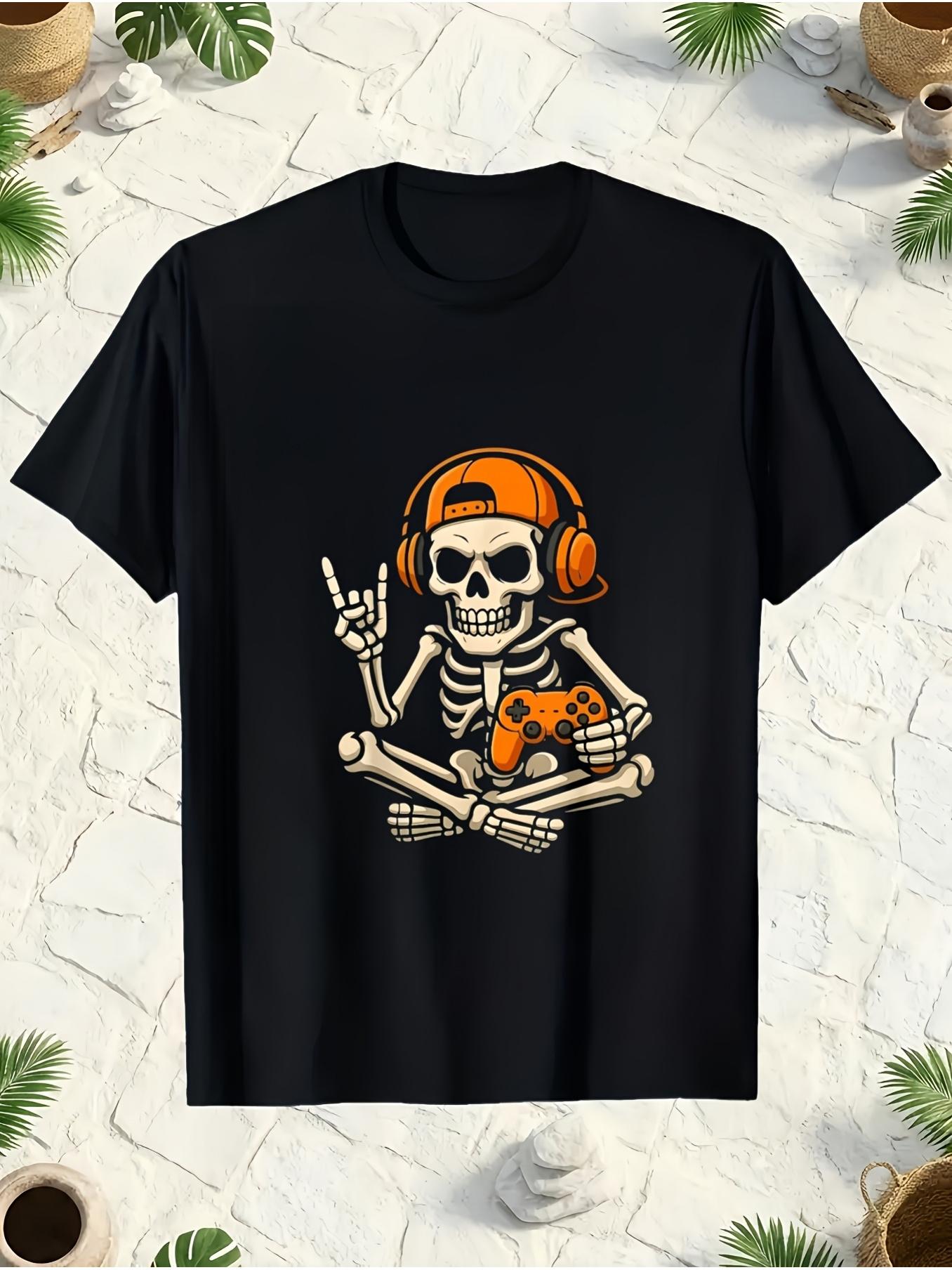 Retro Gaming Event - Camiseta con estampado de calavera de