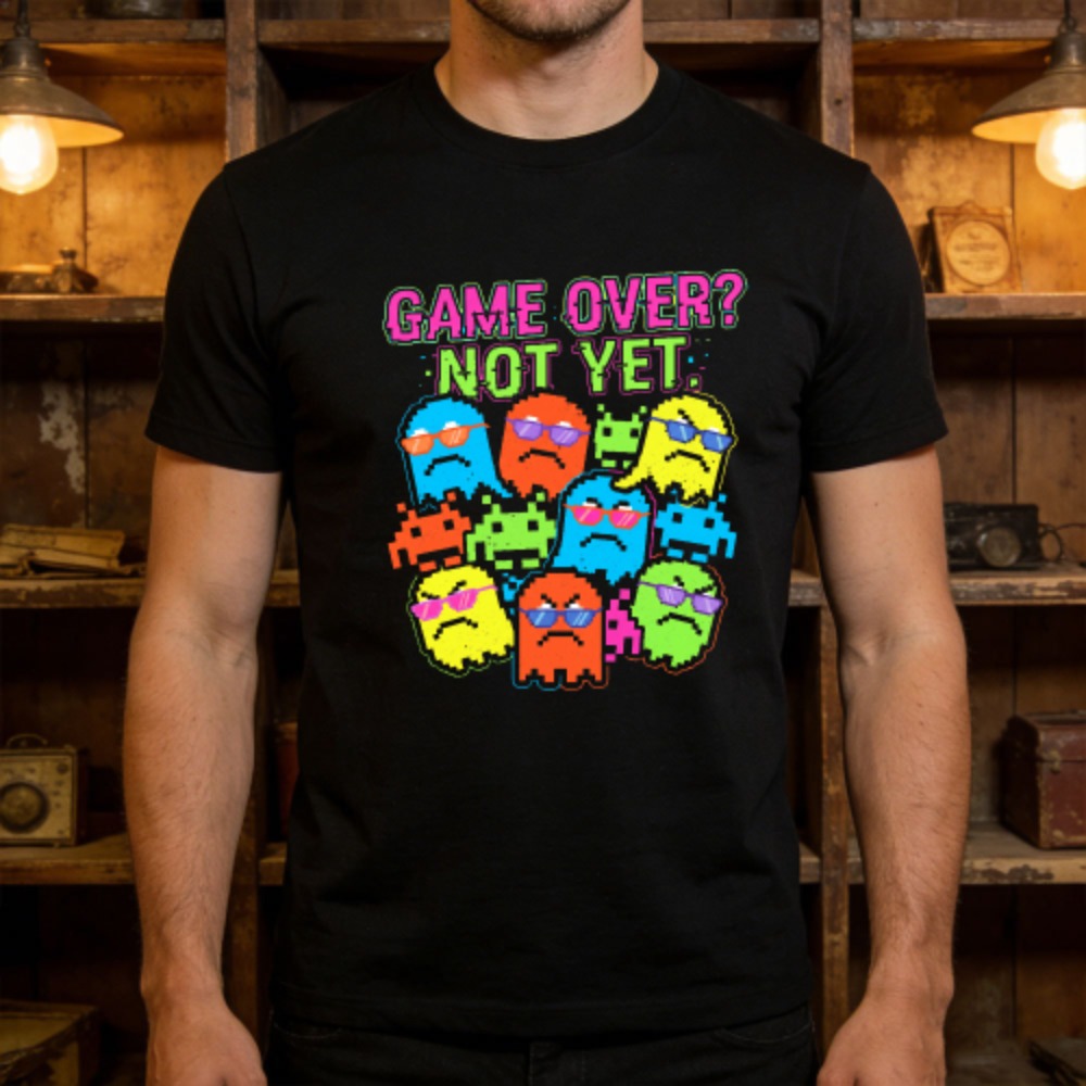 Retro Gaming Meme - Camiseta de manga corta con cuello