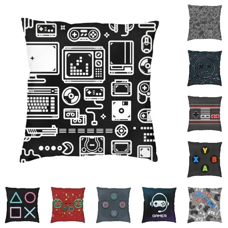 Retro Gaming Icons - Decoración del hogar, funda de almohada