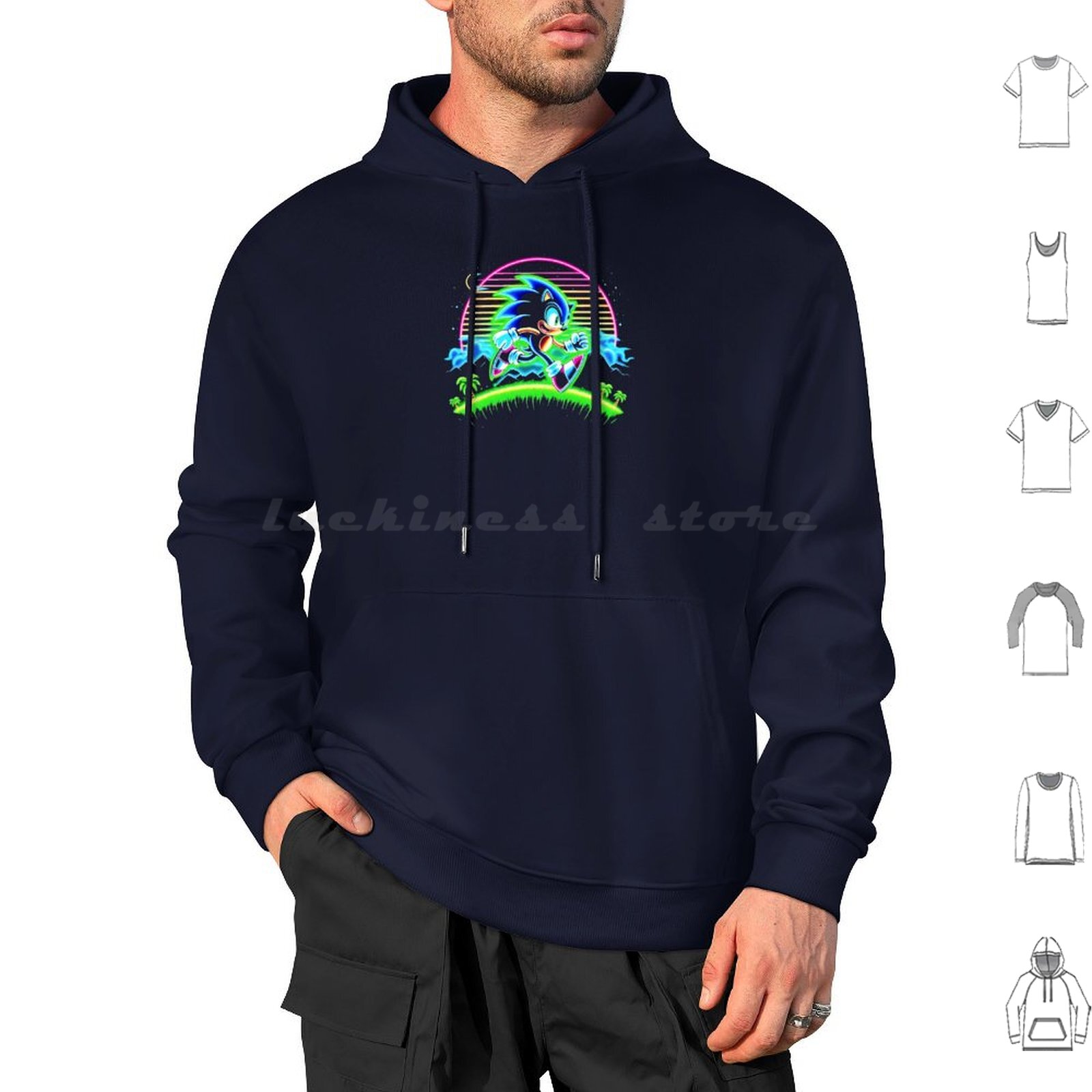Retro Gaming Icons - Sudaderas con capucha de neón de