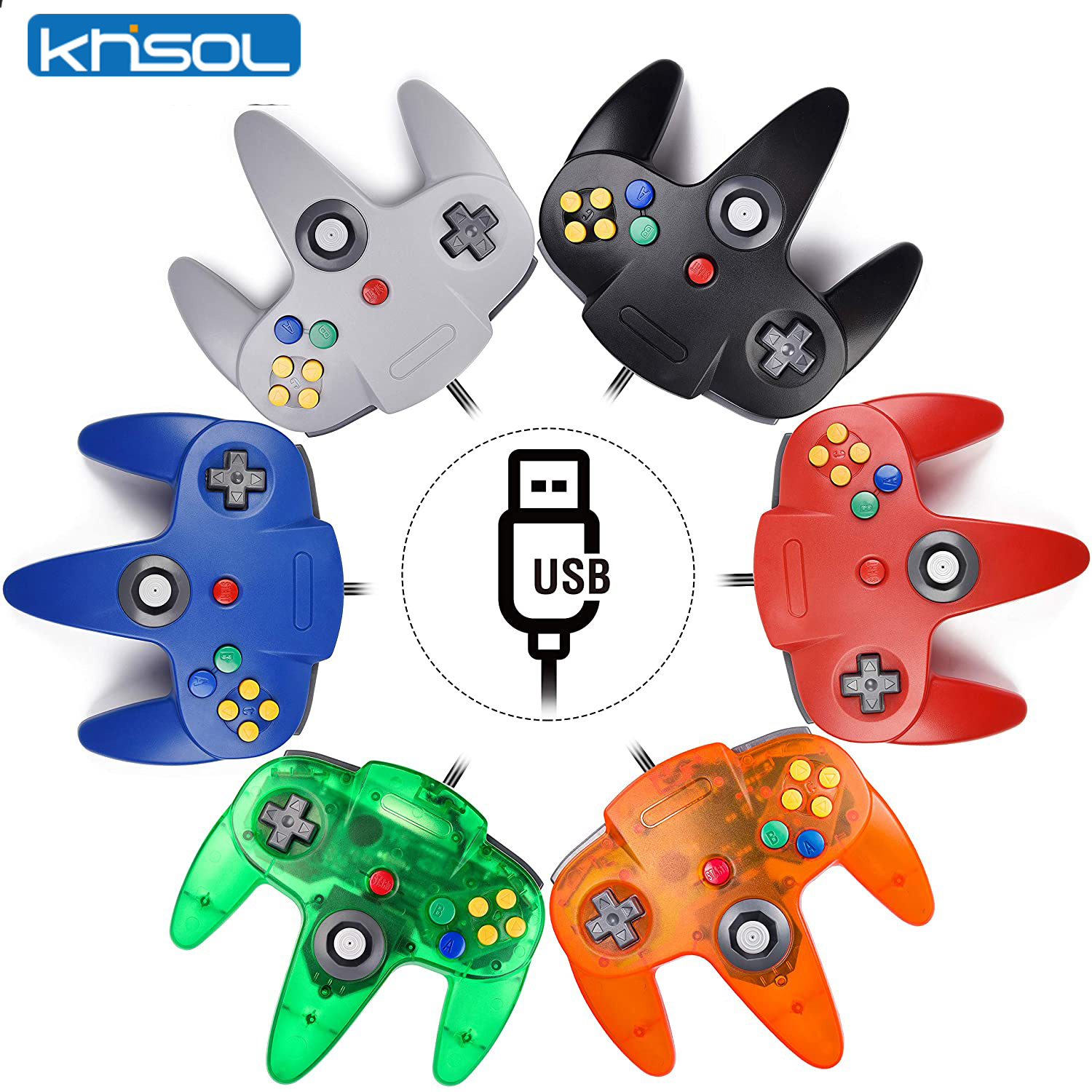 Retro Gaming Pro - Controlador N64 clásico USB con cable