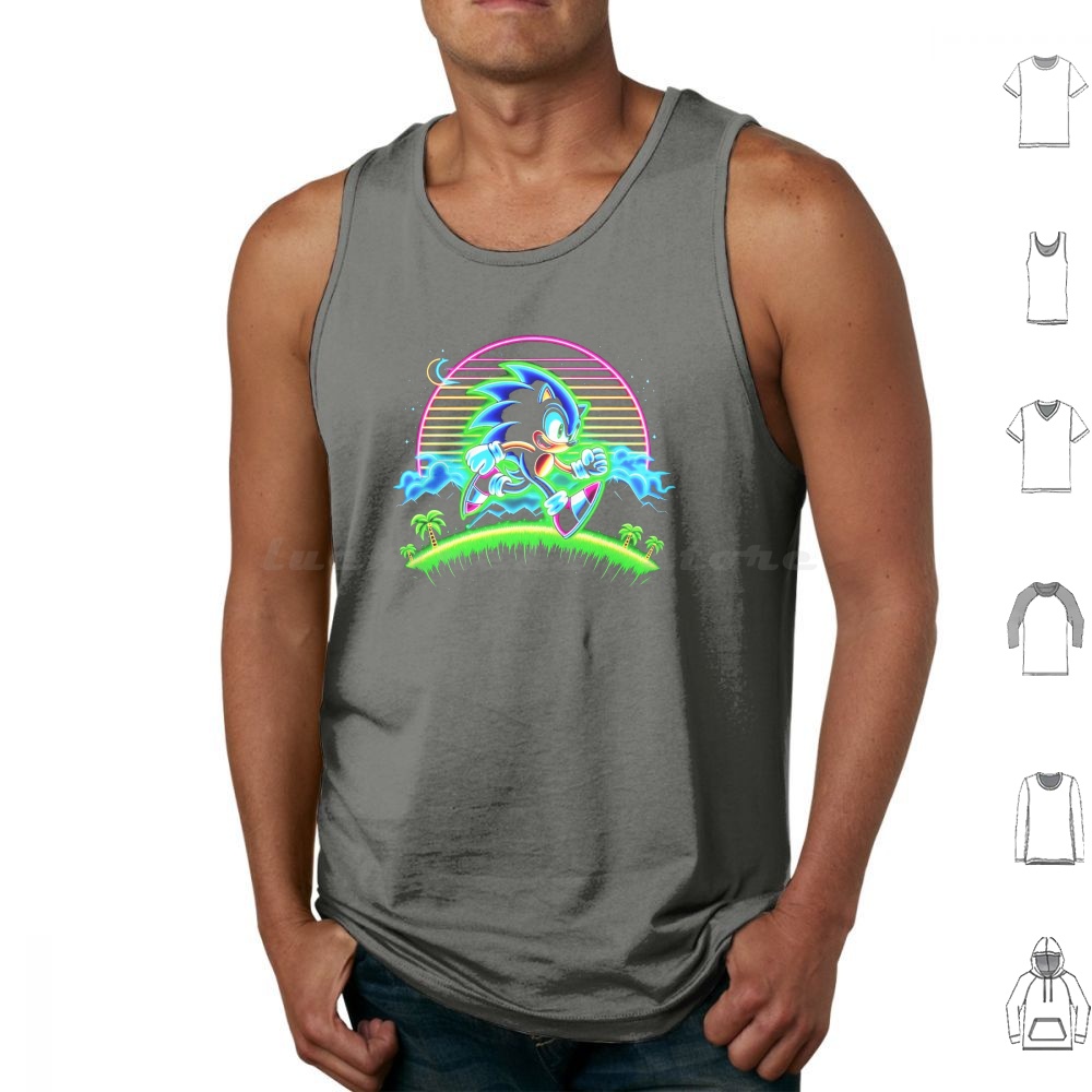 Camisetas sin mangas de neón c - Retro Gaming Icons reseña y precio