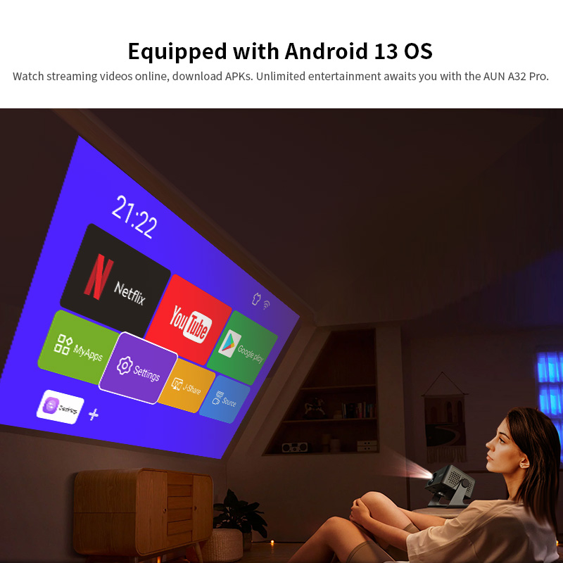 AUN A32 Pro Android 13 proyect - Retro Gaming Projector reseña y precio