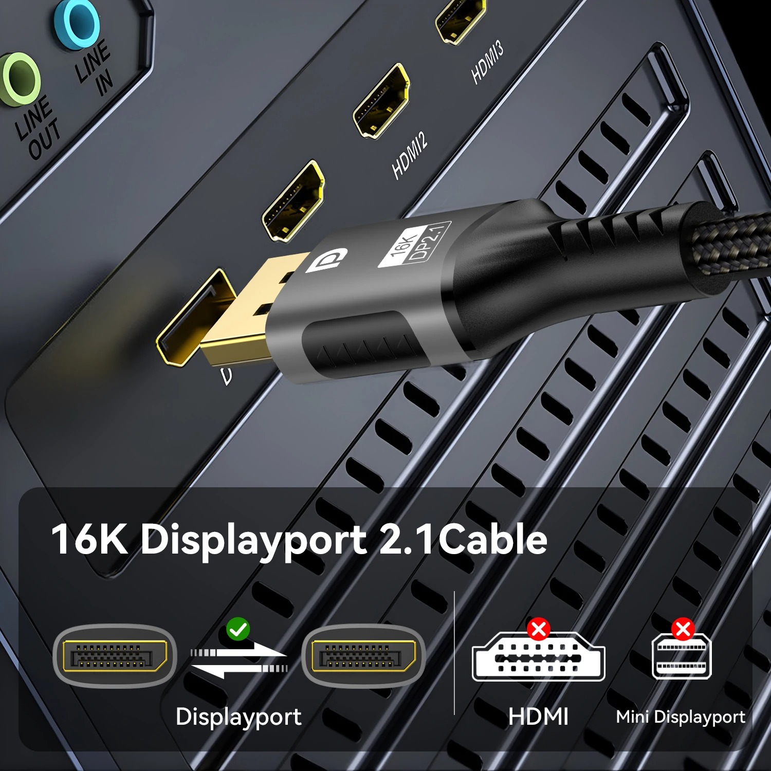 Cable DisplayPort 16K DP 2.1 8 - Retro Gaming Projector reseña y precio